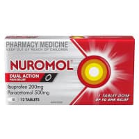 Nuromol 200mg Strong Pain Relief Tablets Ibuprofen/500mg Paracetamol 12 Pack