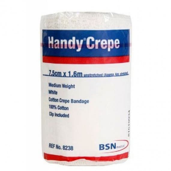 Handy Crepe Bandage Medium White 7.5cm x 1.6m - Reliable Support - Chemist Outlet