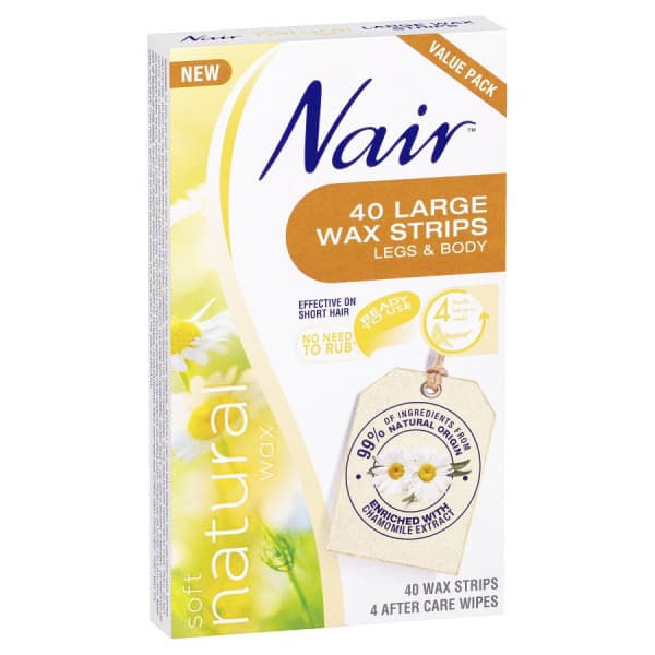 Buy Nair Soft Natural Wax 40 Large Strips Online Chempro Chemists