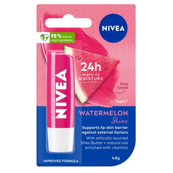 Nivea Watermelon Shine Lip Balm 4.8g - Hydrating and Protective Lip Care Online at Chemist Outlet