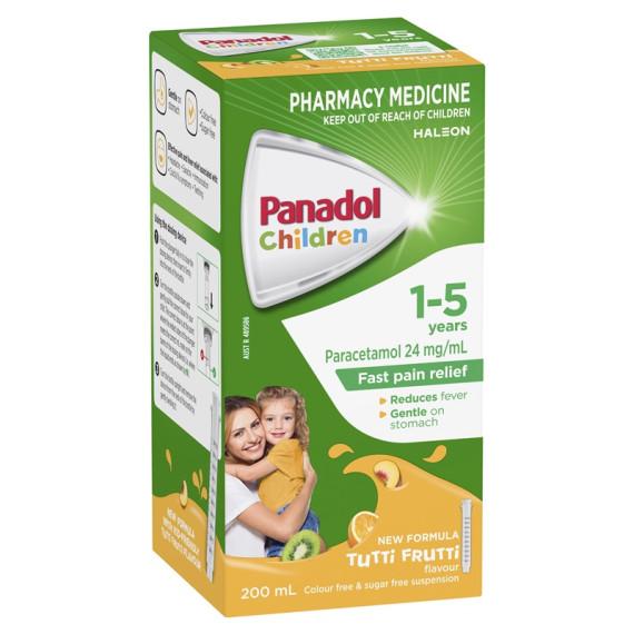Buy Panadol Children 1 to 5 Years Tutti Frutti 200ml Online