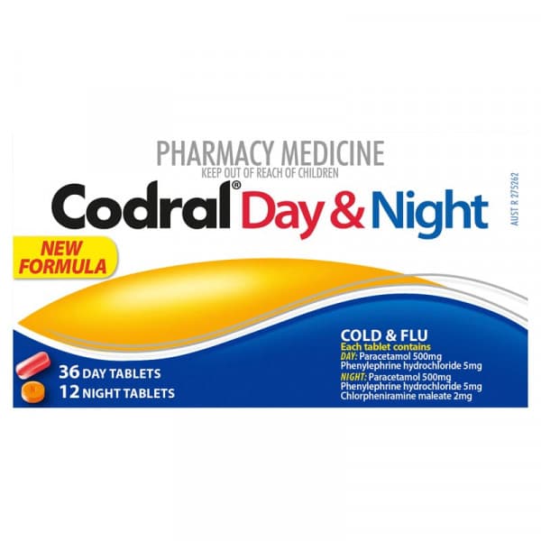 Buy Codral PE Cold and Flu Day and Night 48 Tablets Online