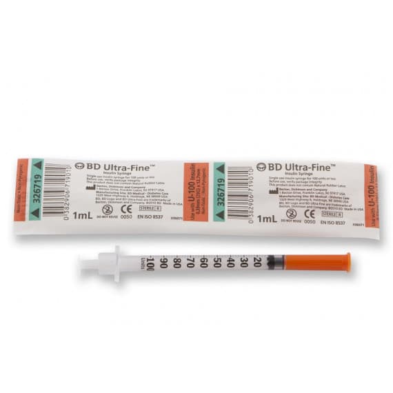 BD Ultra-Fine Insulin Syringe 1ml 100 pack for accurate dosing at Chemist Outlet