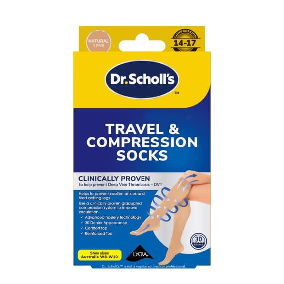 Buy Dr. Scholls Travel And Compression Socks Natural Large Online Chemist Outlet