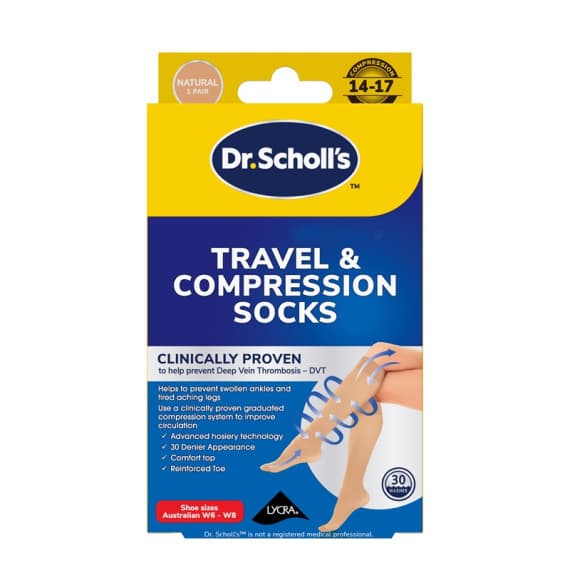 Buy Dr. Scholls Travel And Compression Socks Natural Medium Online Chemist Outlet