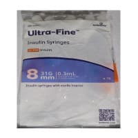 BD Ultra Fine 0.3ml 0.25mm 31g X 8mm 328822 Single Pack of 10 syringes