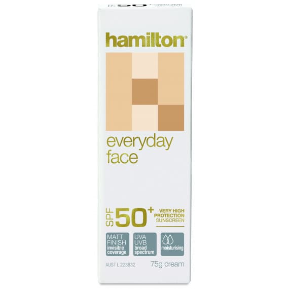 Buy Hamilton Everyday Face Sunscreen SPF 50+ Cream 75g Online Chempro